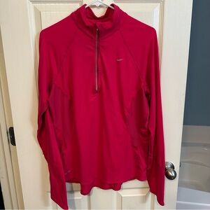 Nike Women's Running Dry Fit 1/4 Zip Pullover in Pink, size Large